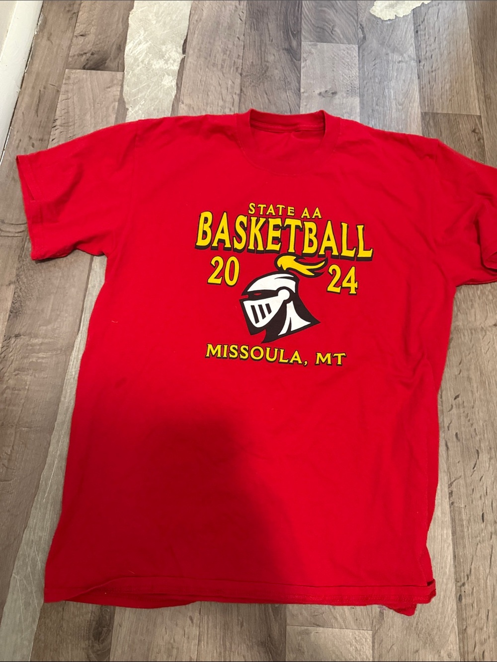 Basketball State AA 2024 Missoula MT Red T-Shirt